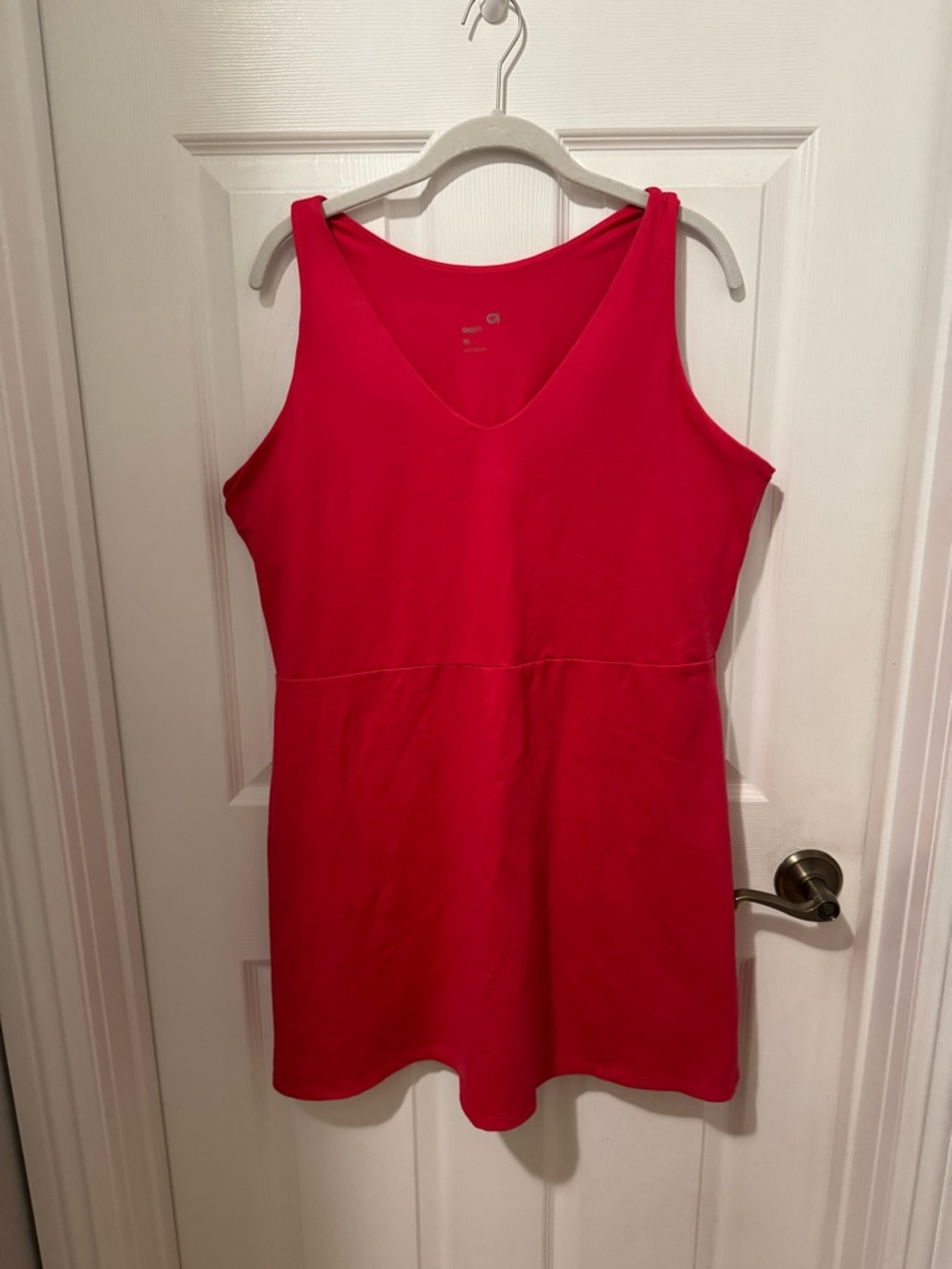 Bright pink Sleeveless V-Neck Dress